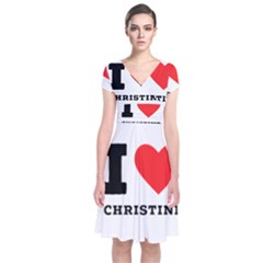 I Love Christine Short Sleeve Front Wrap Dress by ilovewhateva