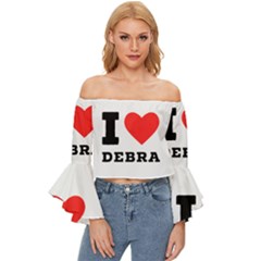 I Love Debra Off Shoulder Flutter Bell Sleeve Top by ilovewhateva