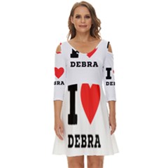 I Love Debra Shoulder Cut Out Zip Up Dress by ilovewhateva