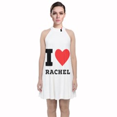 I love rachel Velvet Halter Neckline Dress 