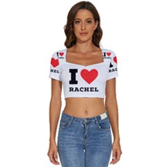 I love rachel Short Sleeve Square Neckline Crop Top 