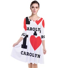I Love Carolyn Quarter Sleeve Waist Band Dress