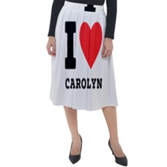 I Love Carolyn Classic Velour Midi Skirt  by ilovewhateva