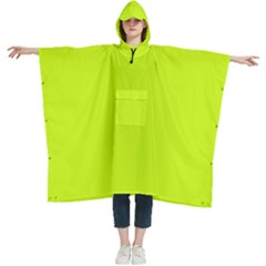 Arctic Lime Green	 - 	hooded Rain Ponchos by ColorfulWomensWear