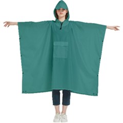 Celadon Green	 - 	hooded Rain Ponchos by ColorfulWomensWear