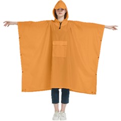 Deep Saffron Orange	 - 	hooded Rain Ponchos by ColorfulWomensWear