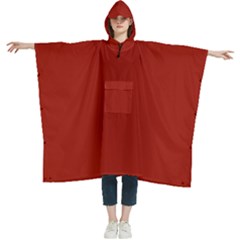 Cherry Red	 - 	hooded Rain Ponchos by ColorfulWomensWear