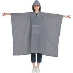 Monument Grey	 - 	hooded Rain Ponchos by ColorfulWomensWear