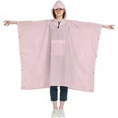 Pale Pink	 - 	hooded Rain Ponchos by ColorfulWomensWear