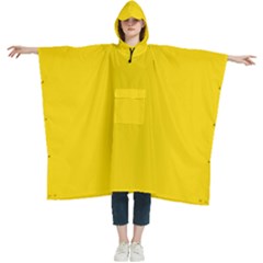 Sizzling Sunrise Yellow	 - 	hooded Rain Ponchos by ColorfulWomensWear