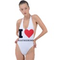 I love katherine Backless Halter One Piece Swimsuit View1