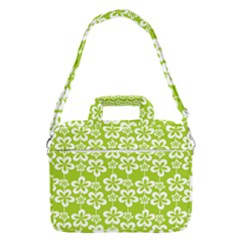 Lime Green Flowers Pattern Macbook Pro 13  Shoulder Laptop Bag  by GardenOfOphir