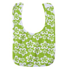 Lime Green Flowers Pattern Baby Bib by GardenOfOphir