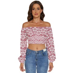 Pattern 107 Long Sleeve Crinkled Weave Crop Top