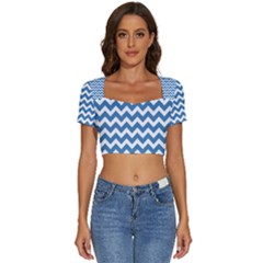 Pattern 127 Short Sleeve Square Neckline Crop Top  by GardenOfOphir