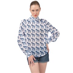 Pattern 130 High Neck Long Sleeve Chiffon Top by GardenOfOphir