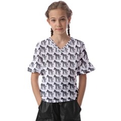 Pattern 129 Kids  V-Neck Horn Sleeve Blouse