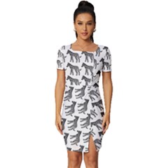 Pattern 129 Fitted Knot Split End Bodycon Dress