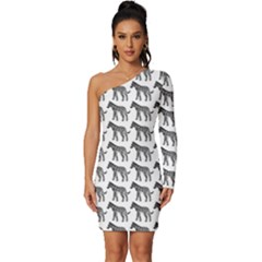 Pattern 129 Long Sleeve One Shoulder Mini Dress
