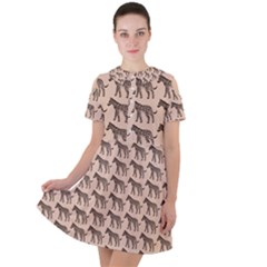 Pattern 135 Short Sleeve Shoulder Cut Out Dress  by GardenOfOphir