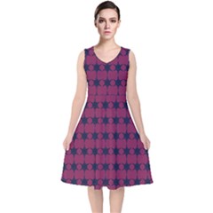 Pattern 140 V-Neck Midi Sleeveless Dress 