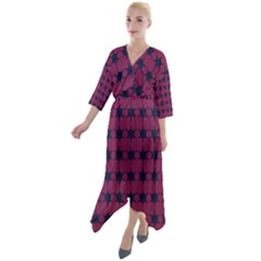 Pattern 140 Quarter Sleeve Wrap Front Maxi Dress