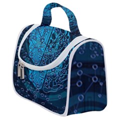 Artificial Intelligence Network Blue Art Satchel Handbag by Semog4