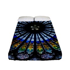 Mandala Floral Rose Window Strasbourg Cathedral France Fitted Sheet (full/ Double Size) by Semog4