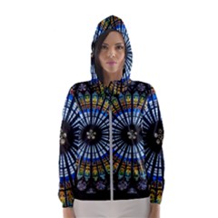 Mandala Floral Rose Window Strasbourg Cathedral France Women s Hooded Windbreaker by Semog4