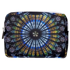 Mandala Floral Rose Window Strasbourg Cathedral France Make Up Pouch (medium) by Semog4