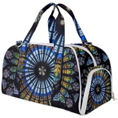 Mandala Floral Rose Window Strasbourg Cathedral France Burner Gym Duffel Bag by Semog4