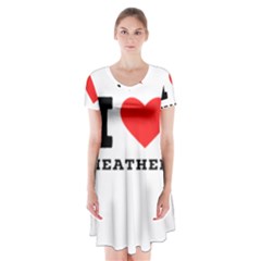 I Love Heather Short Sleeve V-neck Flare Dress by ilovewhateva