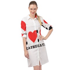 I Love Heather Long Sleeve Mini Shirt Dress by ilovewhateva