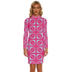 Pattern 164 Long Sleeve Shirt Collar Bodycon Dress