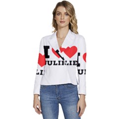 I Love Julie Women s Long Sleeve Revers Collar Cropped Jacket by ilovewhateva