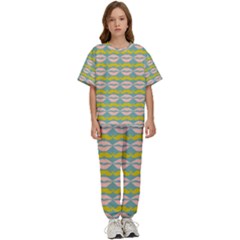 Pattern 176 Kids  Tee And Pants Sports Set by GardenOfOphir