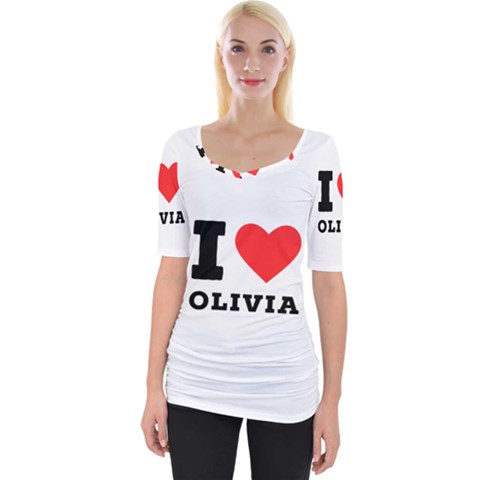 I Love Olivia Wide Neckline Tee by ilovewhateva
