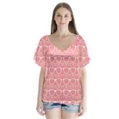 Pattern 205 V-neck Flutter Sleeve Top by GardenOfOphir