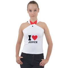 I Love Joyce Cross Neck Velour Top by ilovewhateva