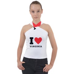 I Love Virginia Cross Neck Velour Top