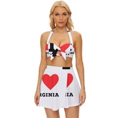 I Love Virginia Vintage Style Bikini Top And Skirt Set  by ilovewhateva