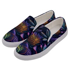 Ai Generated Succulents Flowers Men s Canvas Slip Ons by Semog4