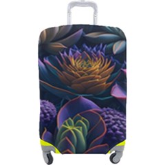 Ai Generated Succulents Flowers Luggage Cover (large) by Semog4