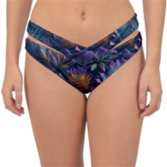 Ai Generated Succulents Flowers Double Strap Halter Bikini Bottoms