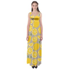 Lemon Background Lemon Wallpaper Empire Waist Maxi Dress