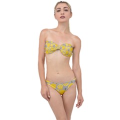 Lemon Background Lemon Wallpaper Classic Bandeau Bikini Set by Semog4