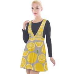 Lemon Background Lemon Wallpaper Plunge Pinafore Velour Dress by Semog4