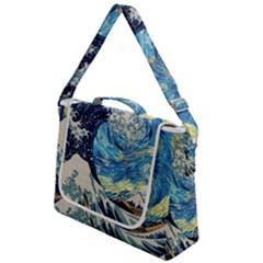 Starry Night Hokusai Vincent Van Gogh The Great Wave Off Kanagawa Box Up Messenger Bag by Semog4