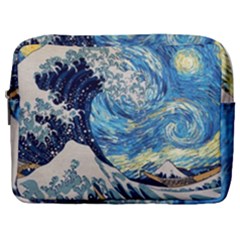 Starry Night Hokusai Vincent Van Gogh The Great Wave Off Kanagawa Make Up Pouch (large) by Semog4