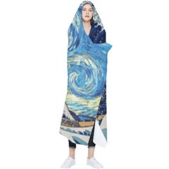 Starry Night Hokusai Vincent Van Gogh The Great Wave Off Kanagawa Wearable Blanket by Semog4